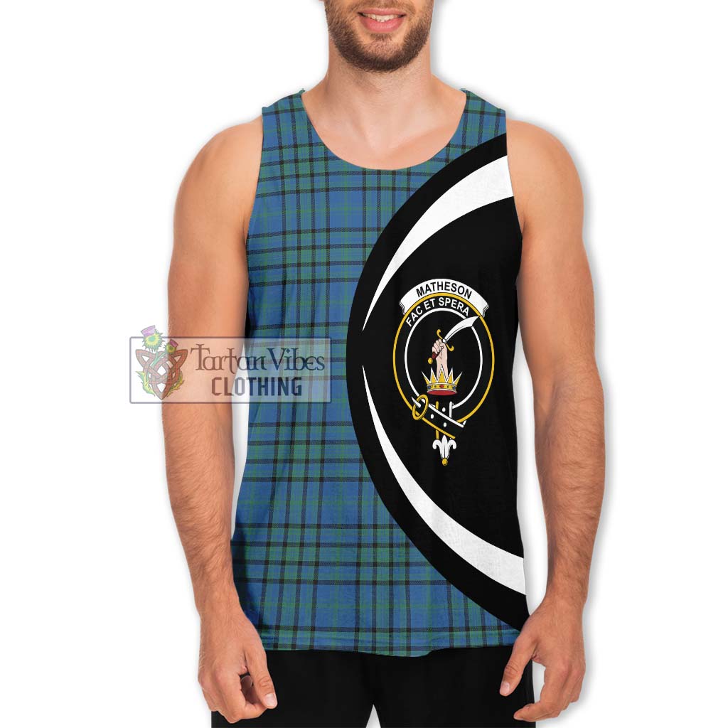 Matheson Hunting Ancient Tartan Men's Tank Top with Family Crest Circle Style Men - Tartan Vibes Clothing