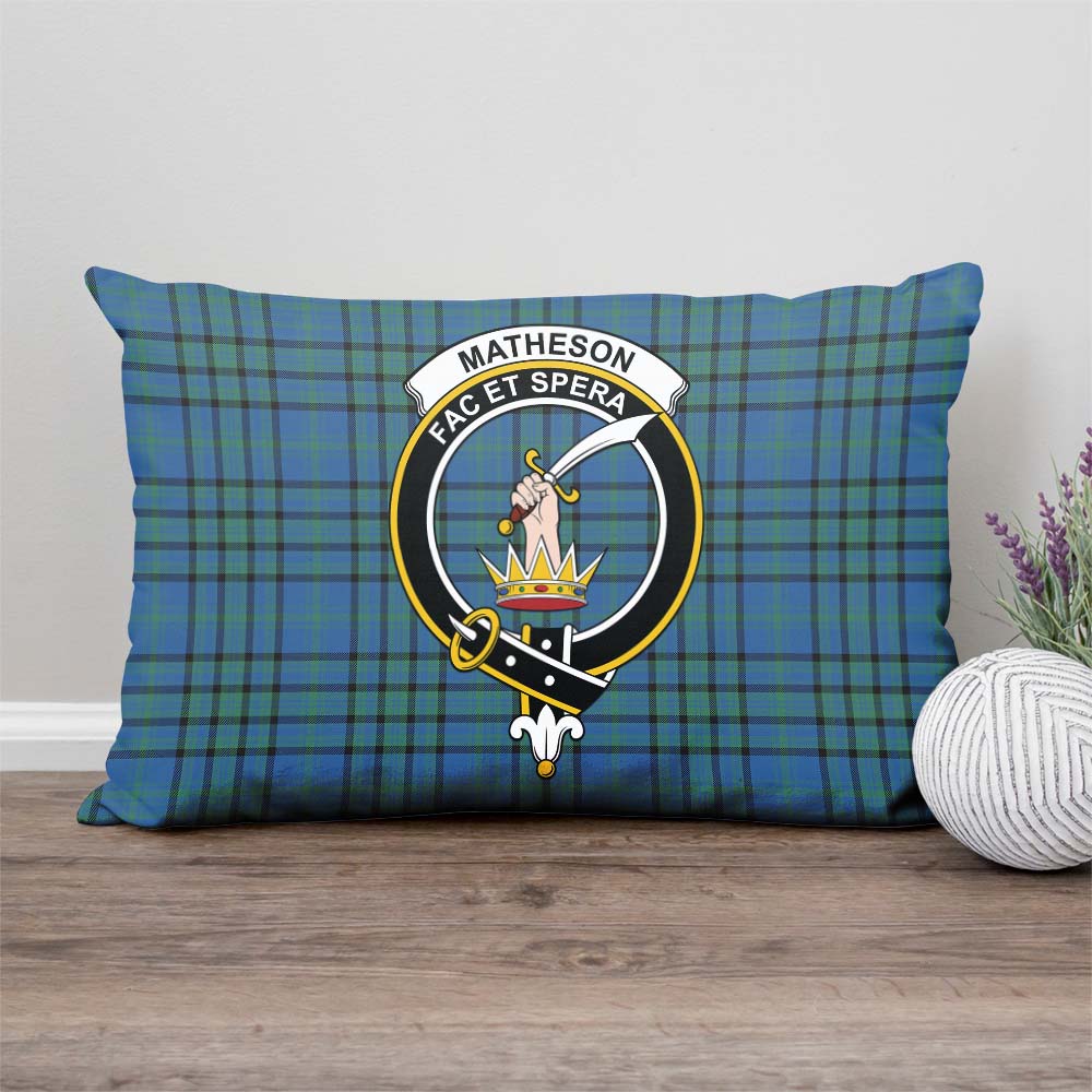 Matheson Hunting Ancient Tartan Pillow Cover with Family Crest Rectangle Pillow Cover - Tartanvibesclothing