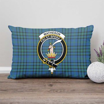 Matheson Hunting Ancient Tartan Pillow Cover with Family Crest