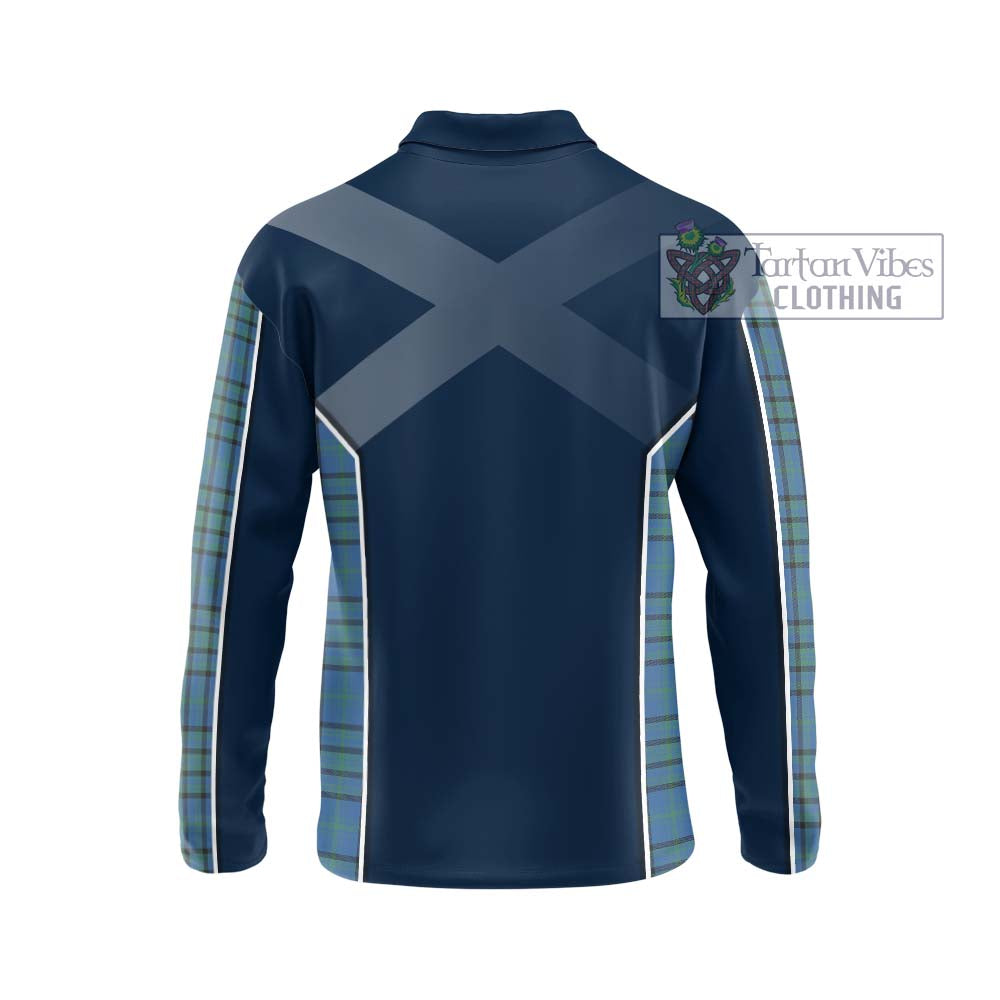 Matheson Hunting Ancient Tartan Long Sleeve Polo Shirt with Family Crest and Lion Rampant Vibes Sport Style - Tartan Vibes Clothing