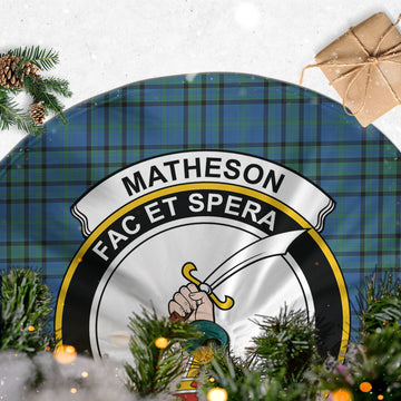 Matheson Hunting Ancient Tartan Christmas Tree Skirt with Family Crest