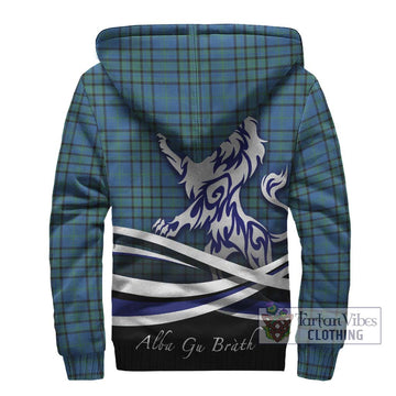 Matheson Hunting Ancient Tartan Sherpa Hoodie with Alba Gu Brath Regal Lion Emblem