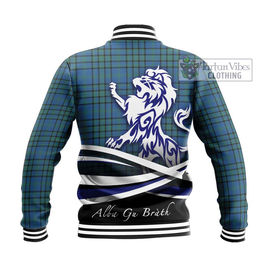 Matheson Hunting Ancient Tartan Baseball Jacket with Alba Gu Brath Regal Lion Emblem - Tartanvibesclothing Shop