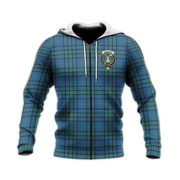 Matheson Hunting Ancient Tartan Knitted Hoodie with Family Crest