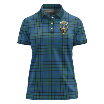 Matheson Hunting Ancient Tartan Polo Shirt with Family Crest For Women