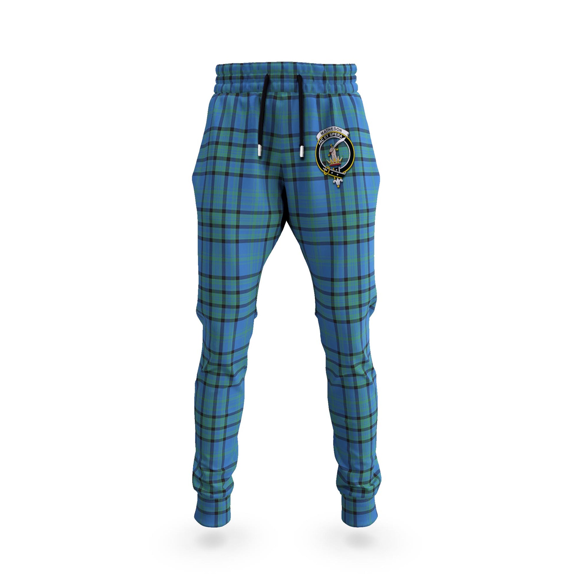 Matheson Hunting Ancient Tartan Joggers Pants with Family Crest - Tartanvibesclothing