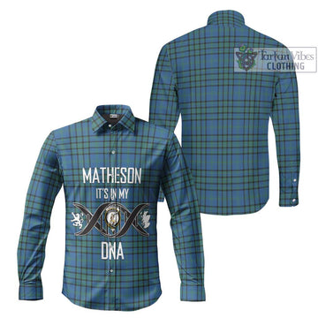 Matheson Hunting Ancient Tartan Long Sleeve Button Shirt with Family Crest DNA In Me Style