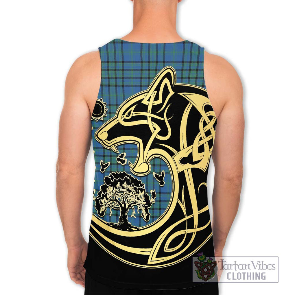 Matheson Hunting Ancient Tartan Men's Tank Top with Family Crest Celtic Wolf Style - Tartan Vibes Clothing