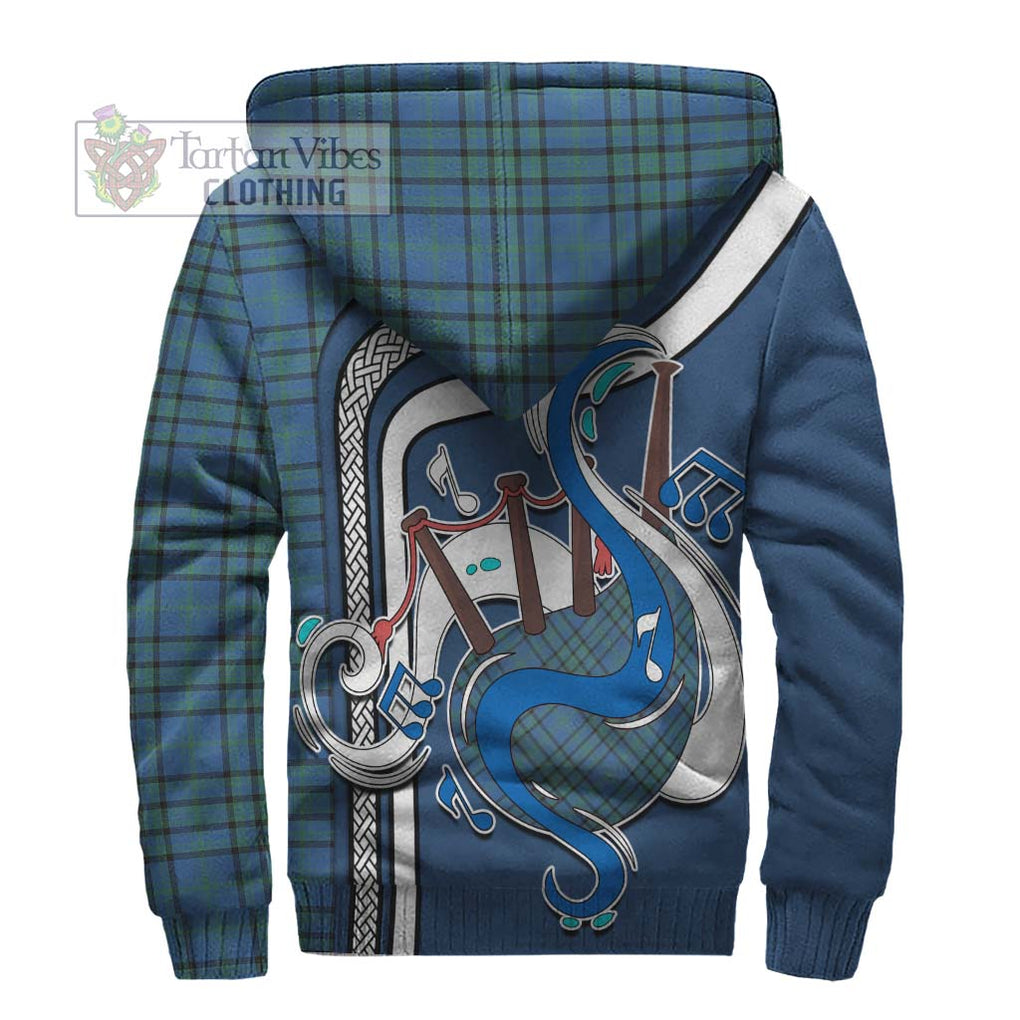 Matheson Hunting Ancient Tartan Sherpa Hoodie with Epic Bagpipe Style - Tartanvibesclothing Shop