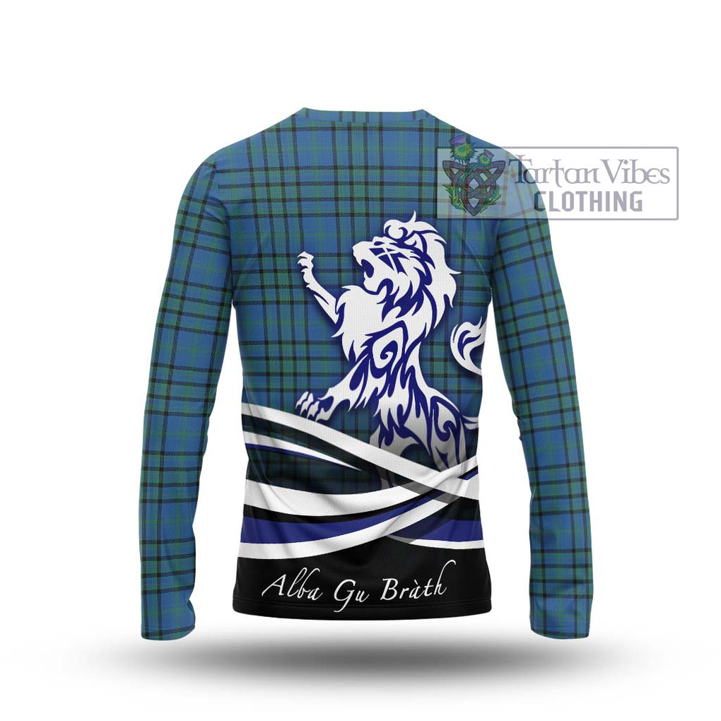 Matheson Hunting Ancient Tartan Long Sleeve T-Shirt with Alba Gu Brath Regal Lion Emblem - Tartanvibesclothing Shop