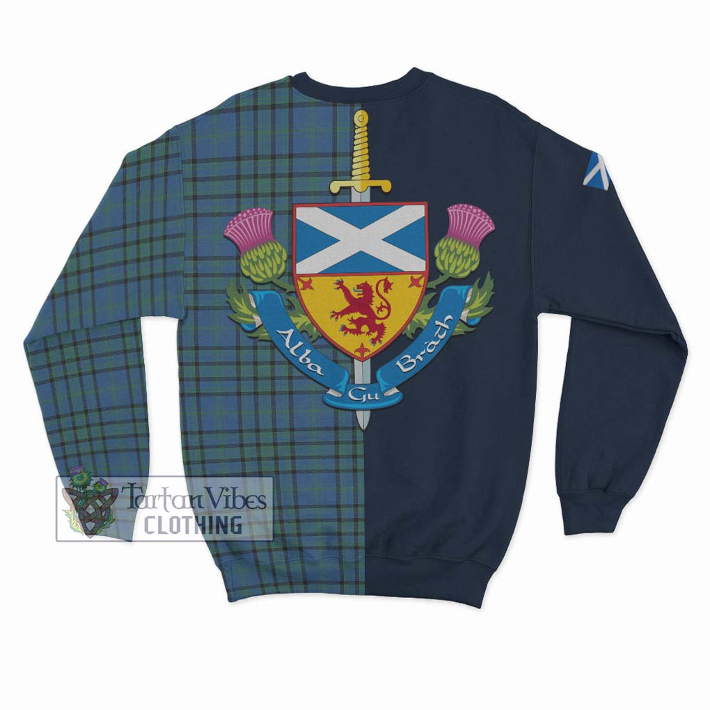 Tartan Vibes Clothing Matheson Hunting Ancient Tartan Sweatshirt with Scottish Lion Royal Arm Half Style