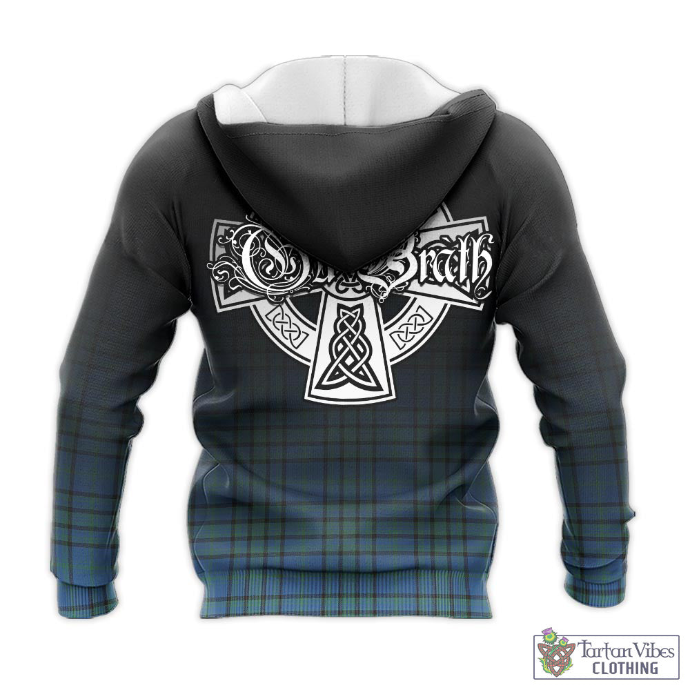 Tartan Vibes Clothing Matheson Hunting Ancient Tartan Knitted Hoodie Featuring Alba Gu Brath Family Crest Celtic Inspired