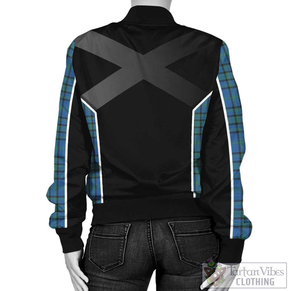 Tartan Vibes Clothing Matheson Hunting Ancient Tartan Bomber Jacket with Family Crest and Scottish Thistle Vibes Sport Style