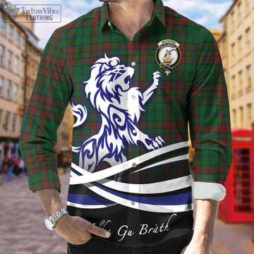 Matheson Hunting Highland Tartan Long Sleeve Button Up Shirt with Alba Gu Brath Regal Lion Emblem