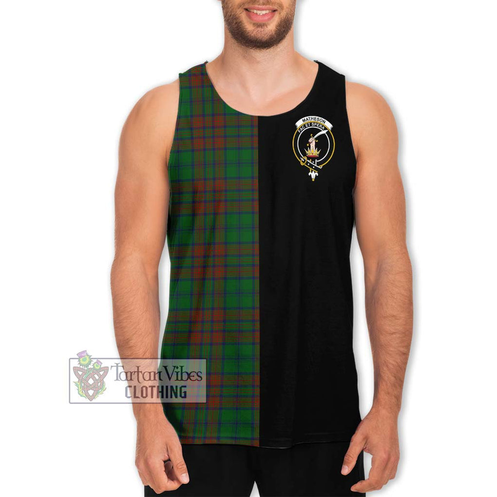 Matheson Hunting Highland Tartan Men's Tank Top with Family Crest and Half Of Me Style Men - Tartanvibesclothing Shop