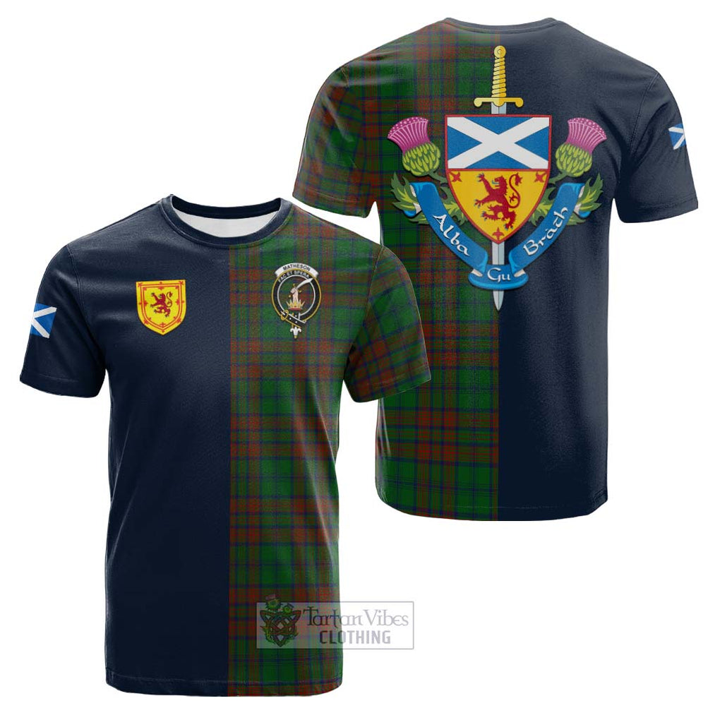 Tartan Vibes Clothing Matheson Hunting Highland Tartan Cotton T-shirt with Scottish Lion Royal Arm Half Style