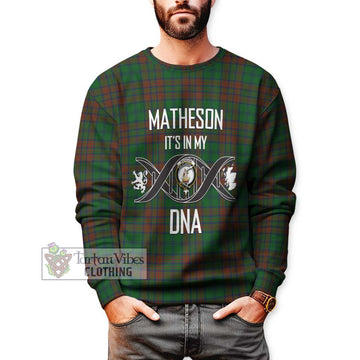 Matheson Hunting Highland Tartan Sweatshirt with Family Crest DNA In Me Style