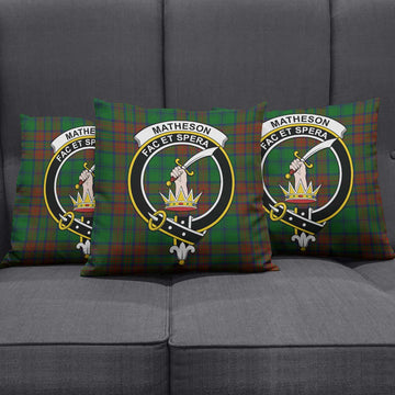 Matheson Hunting Highland Tartan Pillow Cover with Family Crest