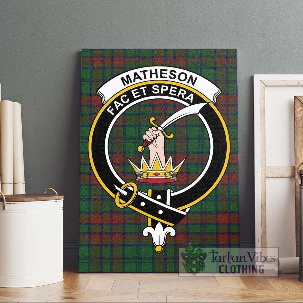 Matheson Hunting Highland Tartan Canvas Print Wall Art with Family Crest Without Frame - Tartan Vibes Clothing