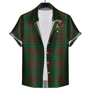 Matheson Hunting Highland Tartan Short Sleeve Button Down Shirt with Family Crest