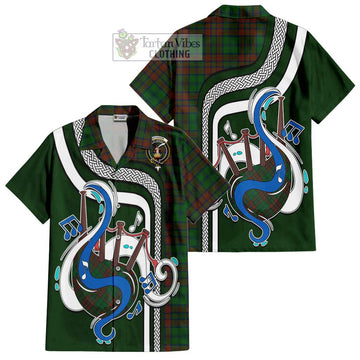 Matheson Hunting Highland Tartan Short Sleeve Button Shirt with Epic Bagpipe Style