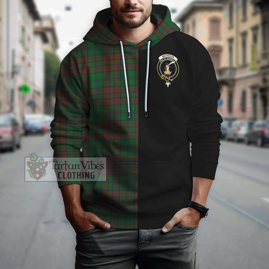 Matheson Hunting Highland Tartan Hoodie with Family Crest and Half Of Me Style Zip Hoodie - Tartanvibesclothing Shop