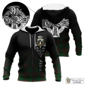 Matheson Hunting Highland Tartan Knitted Hoodie Featuring Alba Gu Brath Family Crest Celtic Inspired