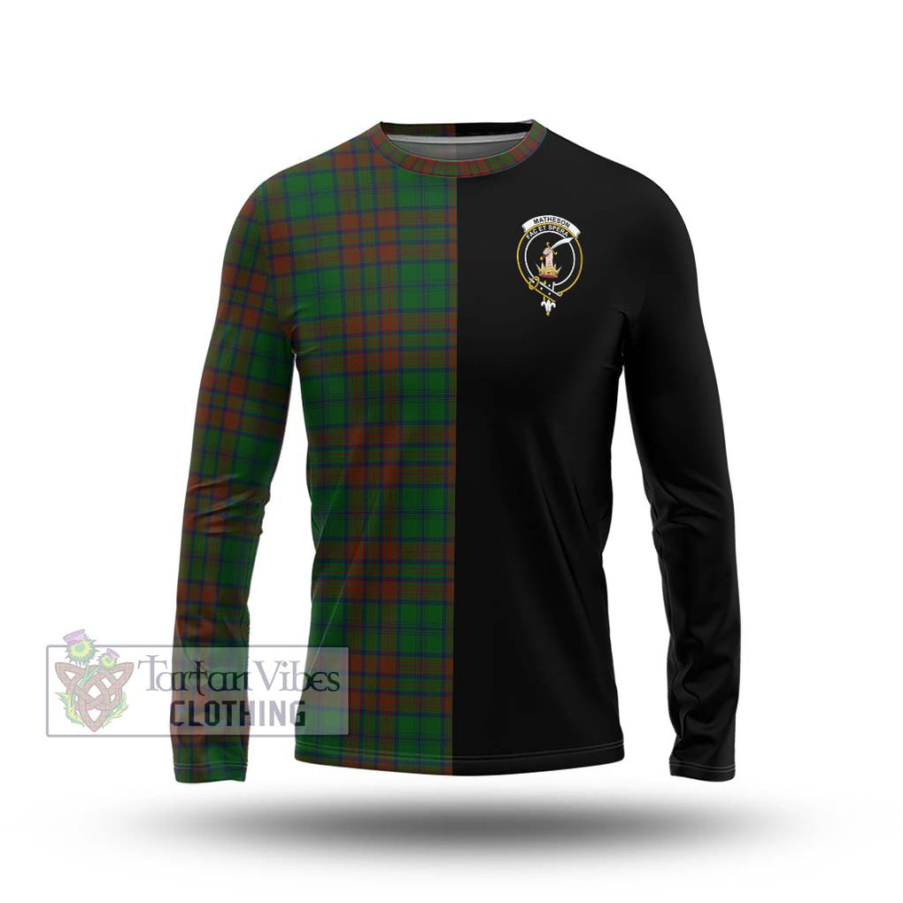 Matheson Hunting Highland Tartan Long Sleeve T-Shirt with Family Crest and Half Of Me Style Unisex - Tartanvibesclothing Shop