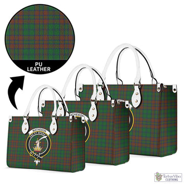 Matheson Hunting Highland Tartan Luxury Leather Handbags with Family Crest