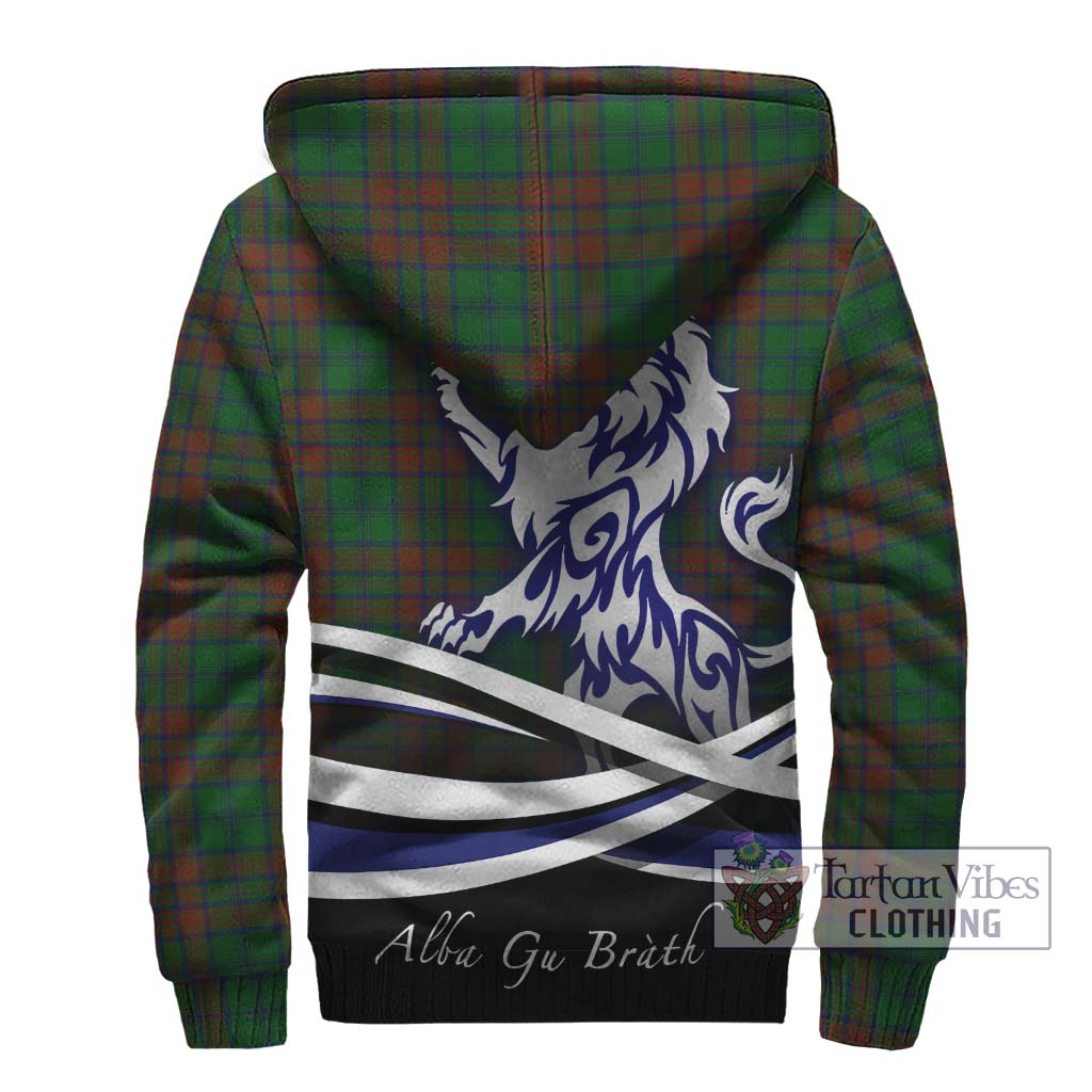 Tartan Vibes Clothing Matheson Hunting Highland Tartan Sherpa Hoodie with Alba Gu Brath Regal Lion Emblem