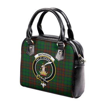 Matheson Hunting Highland Tartan Shoulder Handbags with Family Crest