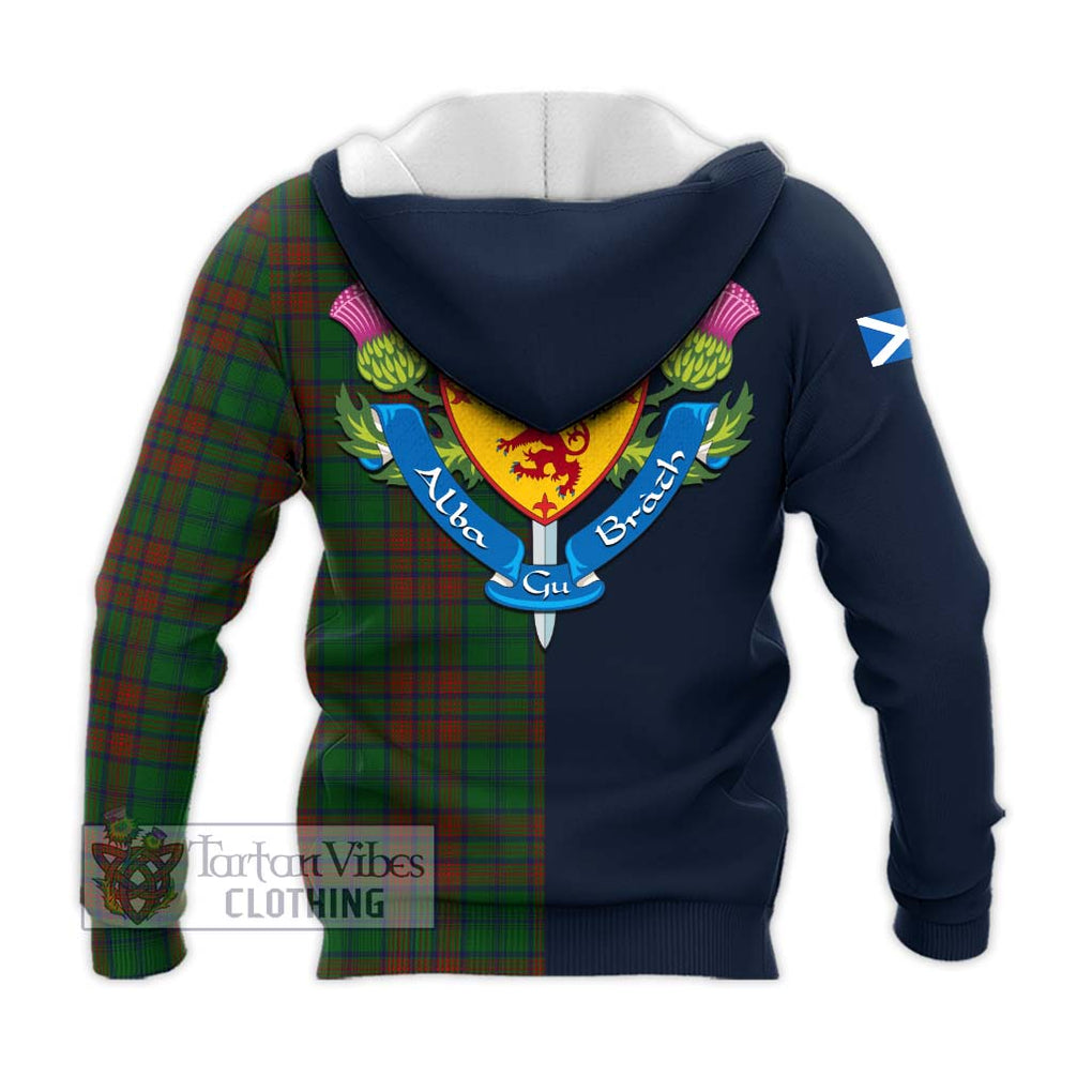 Tartan Vibes Clothing Matheson Hunting Highland Tartan Knitted Hoodie with Scottish Lion Royal Arm Half Style