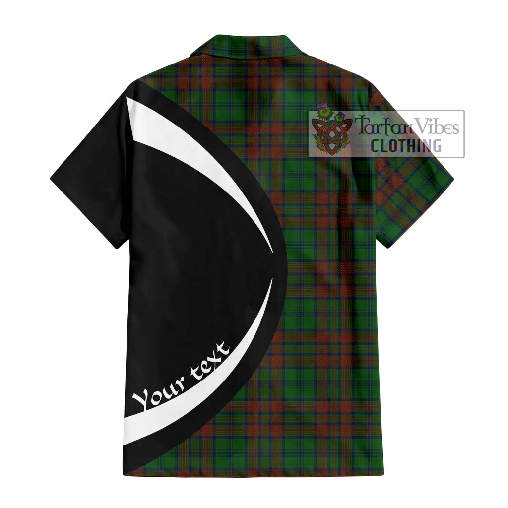 Matheson Hunting Highland Tartan Short Sleeve Button Up with Family Crest Circle Style - Tartan Vibes Clothing