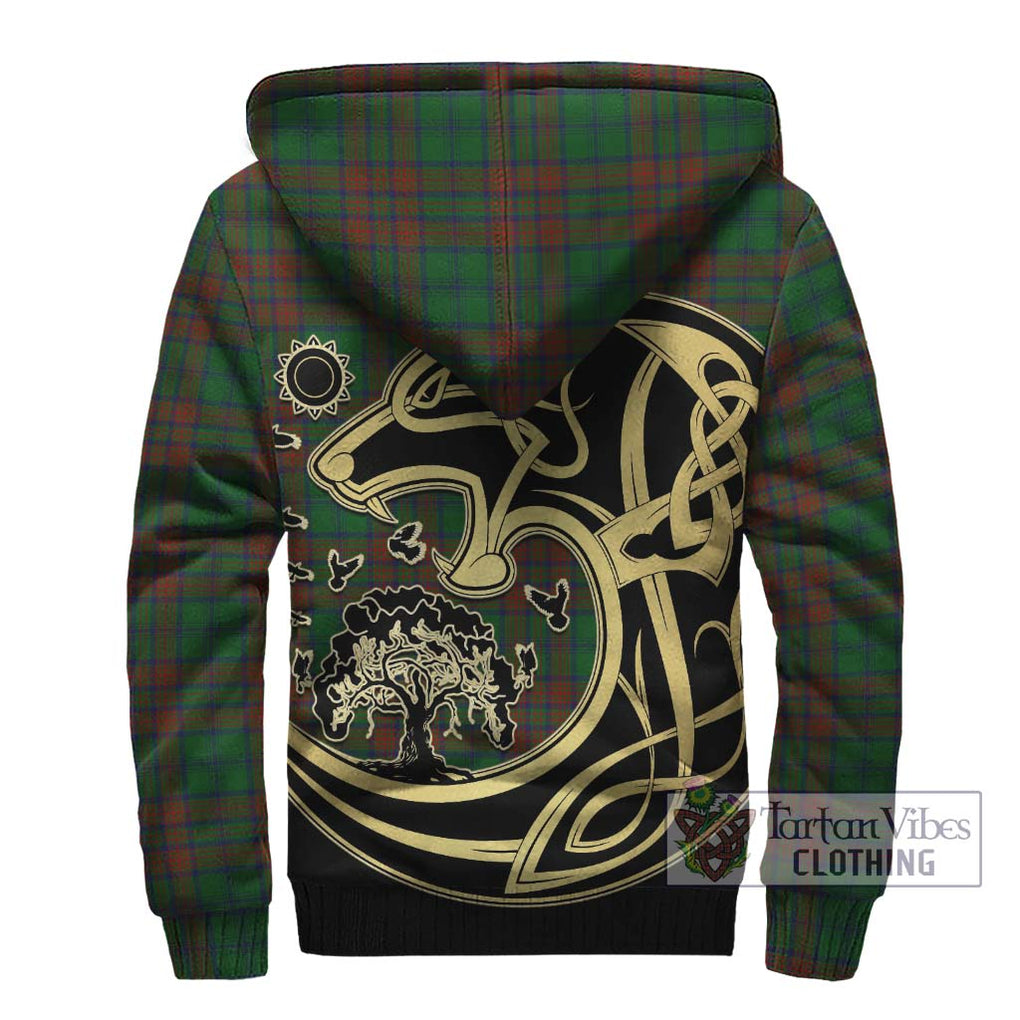 Matheson Hunting Highland Tartan Sherpa Hoodie with Family Crest Celtic Wolf Style - Tartan Vibes Clothing