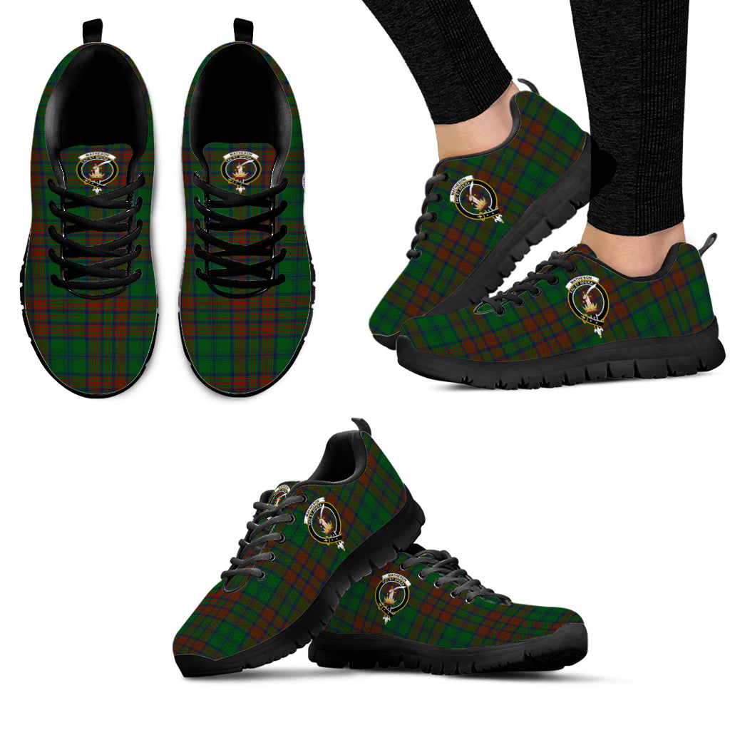 Matheson Hunting Highland Tartan Sneakers with Family Crest - Tartan Vibes Clothing