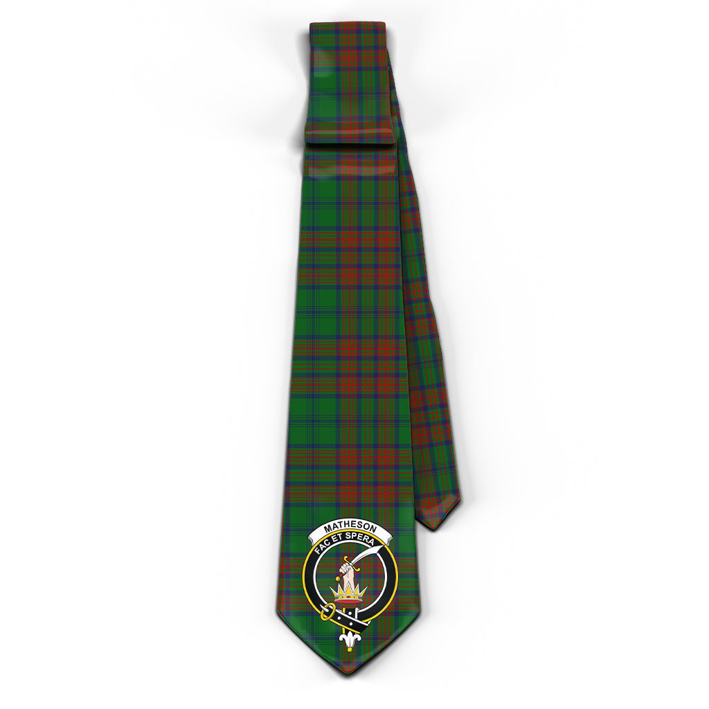 Matheson Hunting Highland Tartan Classic Necktie with Family Crest - Tartan Vibes Clothing