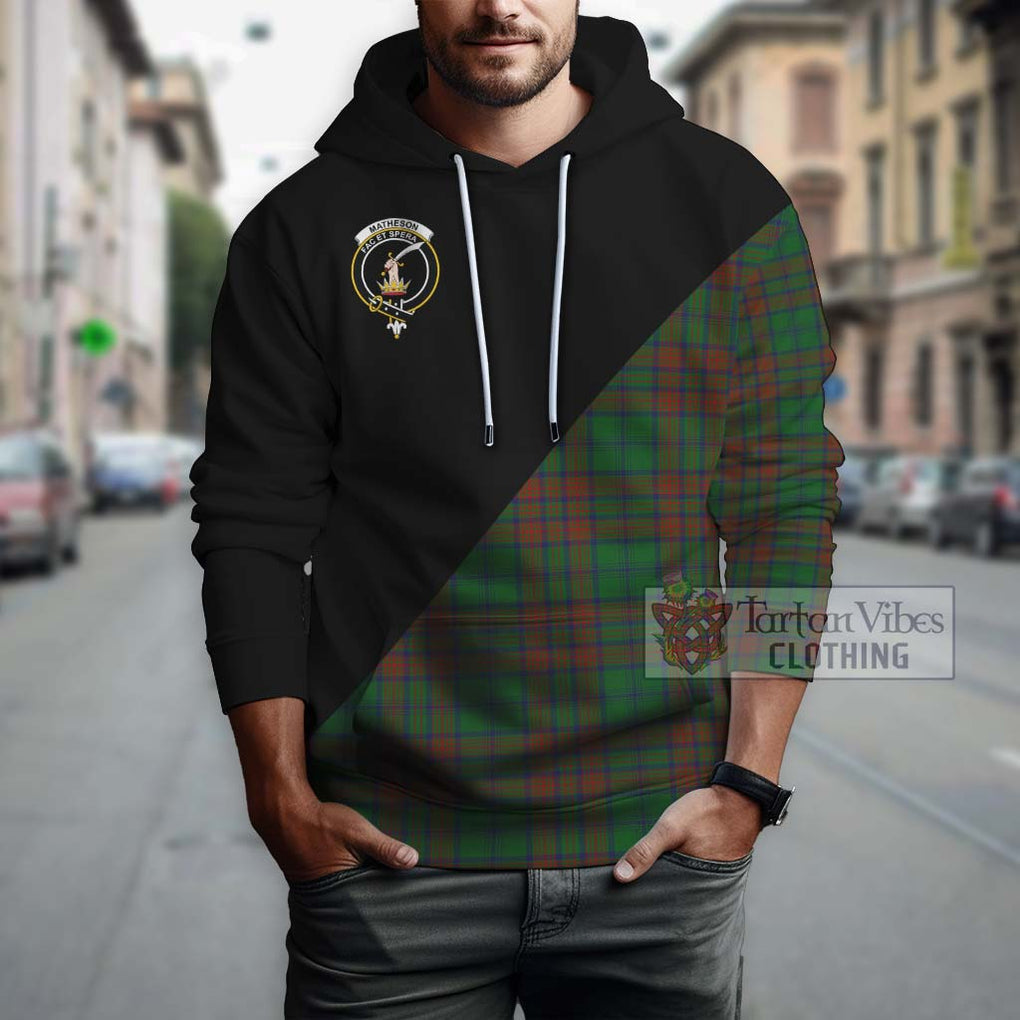 Matheson Hunting Highland Tartan Hoodie with Family Crest and Military Logo Style - Tartanvibesclothing Shop