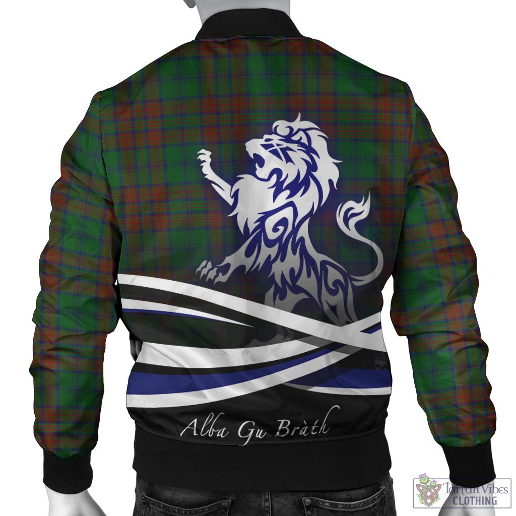 Tartan Vibes Clothing Matheson Hunting Highland Tartan Bomber Jacket with Alba Gu Brath Regal Lion Emblem