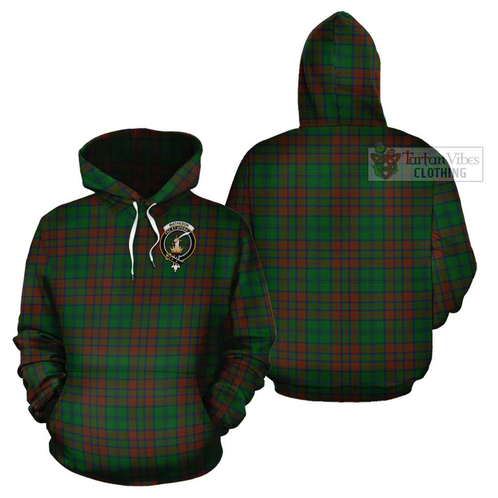 Matheson Hunting Highland Tartan Cotton Hoodie with Family Crest Pullover Hoodie - Tartan Vibes Clothing