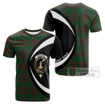 Matheson Hunting Highland Tartan Cotton T-shirt with Family Crest Circle Style