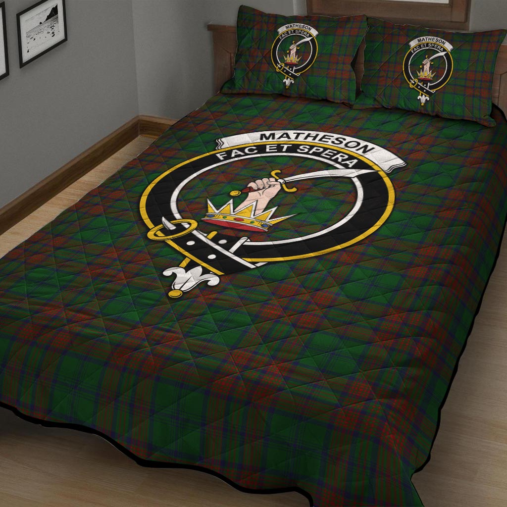 Matheson Hunting Highland Tartan Quilt Bed Set with Family Crest - Tartan Vibes Clothing