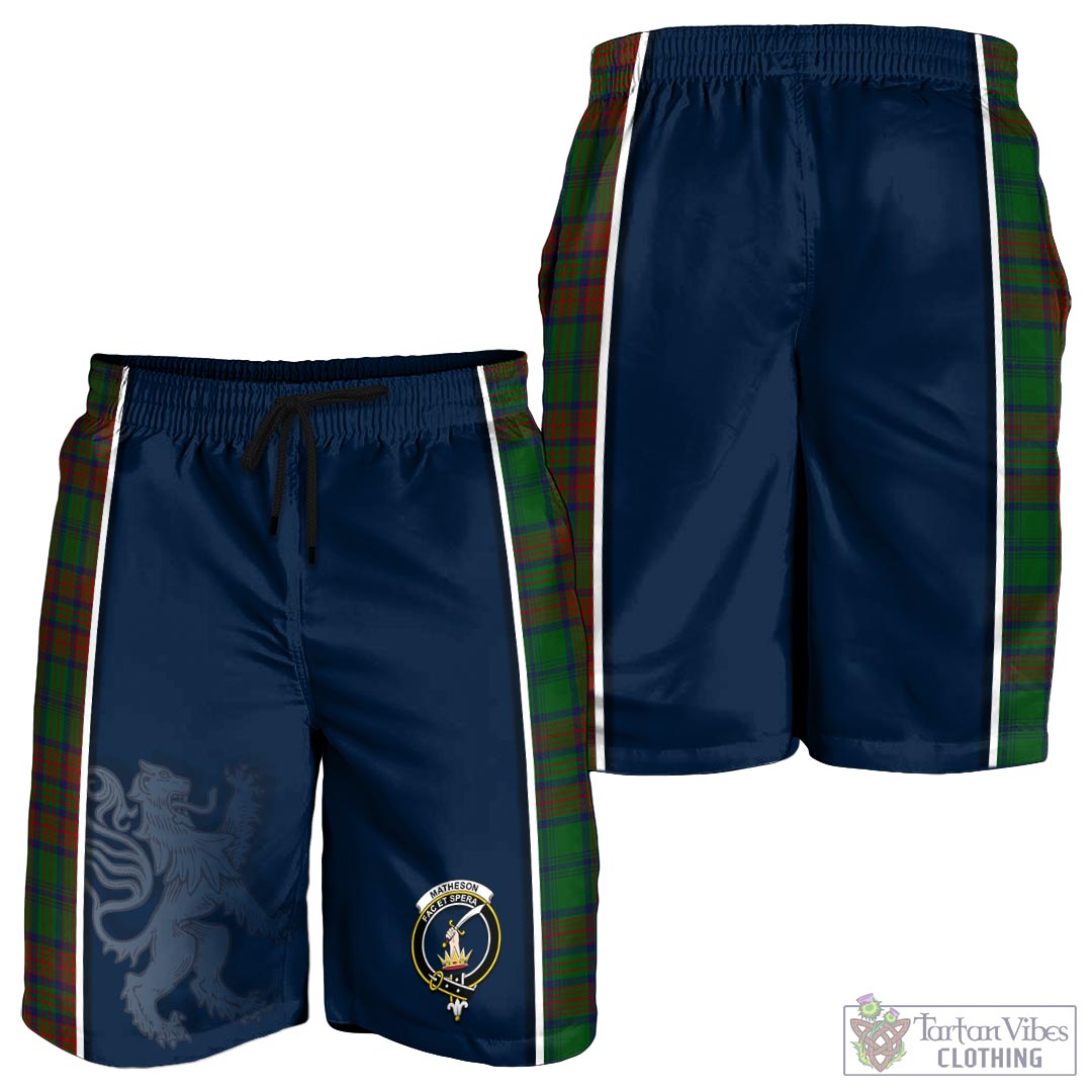 Tartan Vibes Clothing Matheson Hunting Highland Tartan Men's Shorts with Family Crest and Lion Rampant Vibes Sport Style