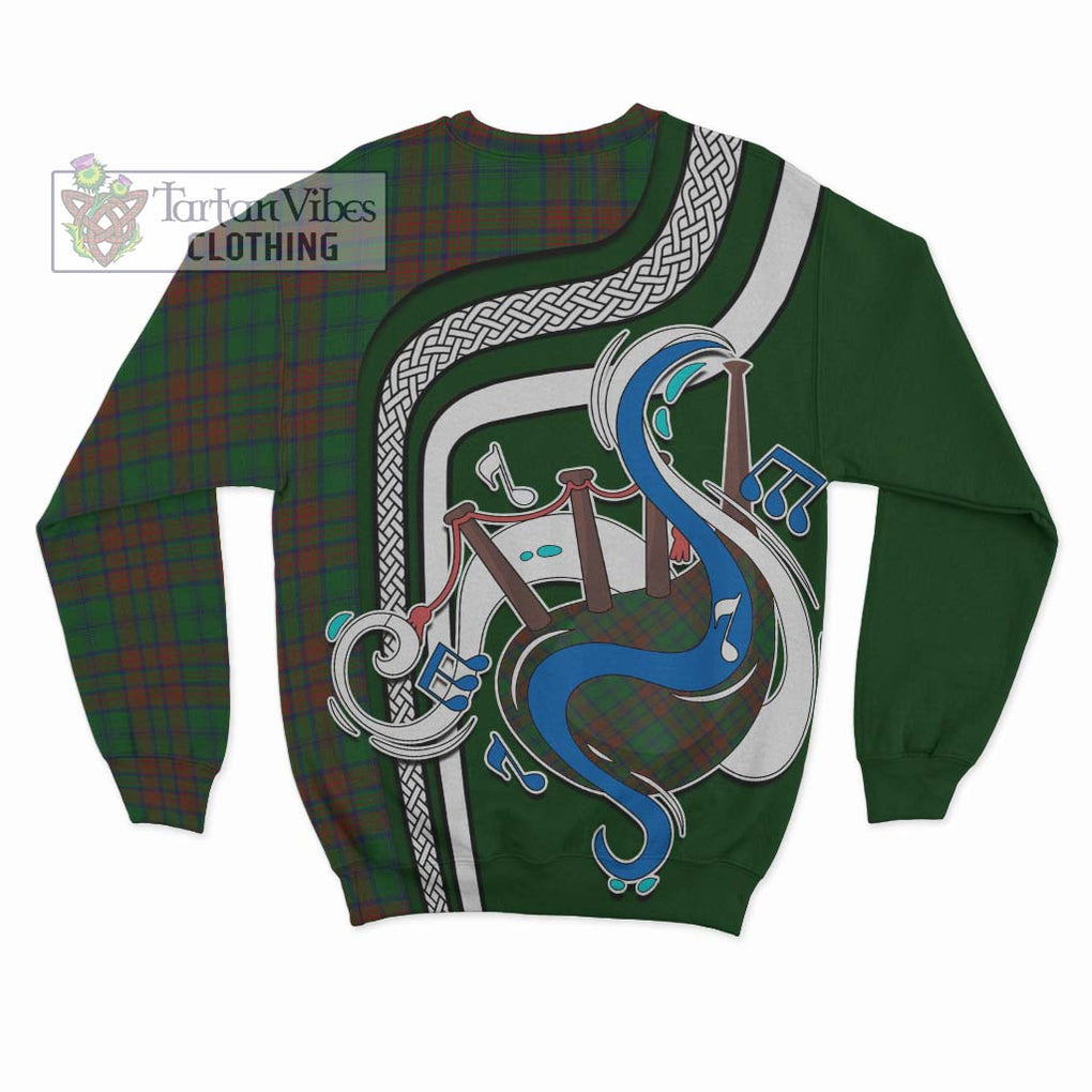 Tartan Vibes Clothing Matheson Hunting Highland Tartan Sweatshirt with Epic Bagpipe Style