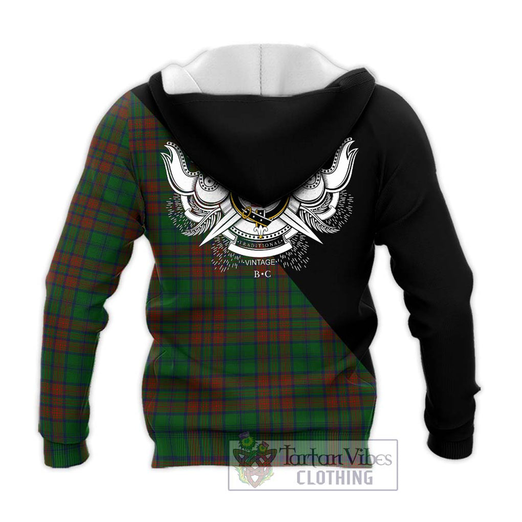 Matheson Hunting Highland Tartan Knitted Hoodie with Family Crest and Military Logo Style - Tartanvibesclothing Shop