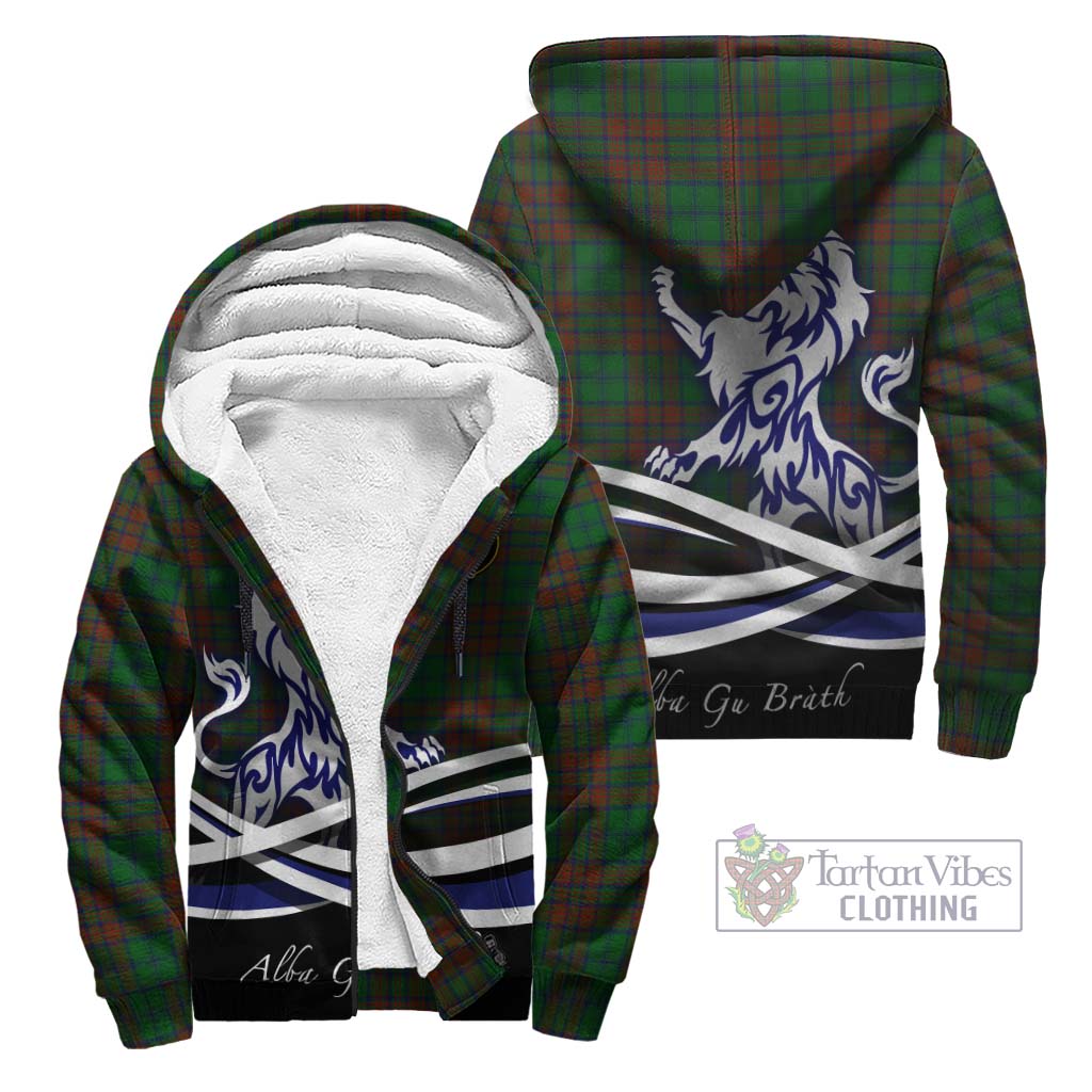 Tartan Vibes Clothing Matheson Hunting Highland Tartan Sherpa Hoodie with Alba Gu Brath Regal Lion Emblem