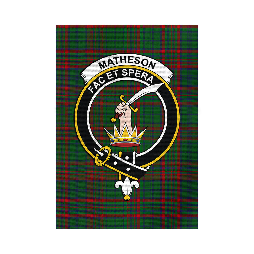 Matheson Hunting Highland Tartan Flag with Family Crest - Tartan Vibes Clothing