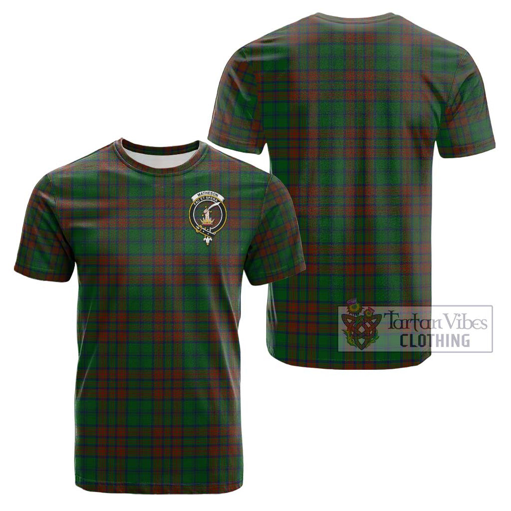 Matheson Hunting Highland Tartan Cotton T-Shirt with Family Crest Kid's Shirt - Tartanvibesclothing Shop