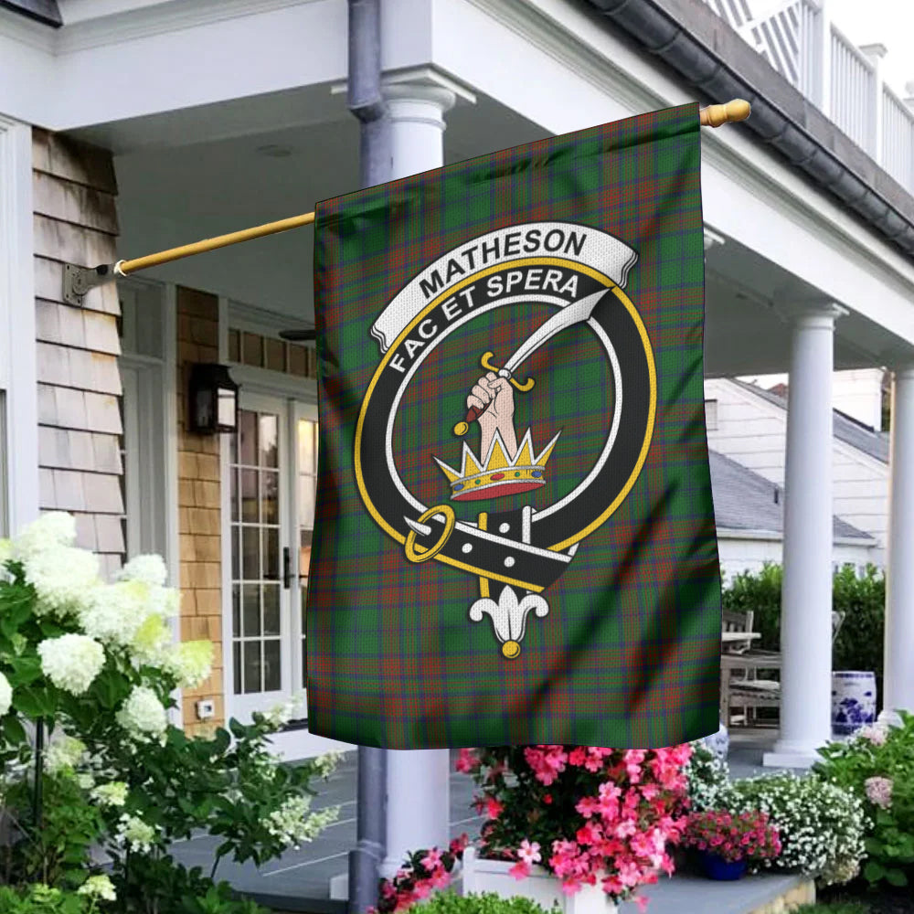 Matheson Hunting Highland Tartan Flag with Family Crest - Tartan Vibes Clothing