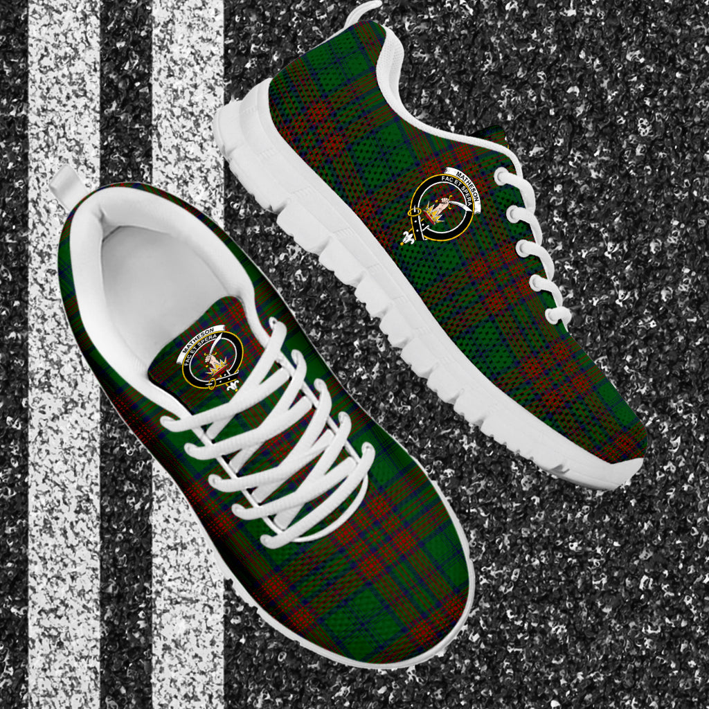 Matheson Hunting Highland Tartan Sneakers with Family Crest - Tartan Vibes Clothing