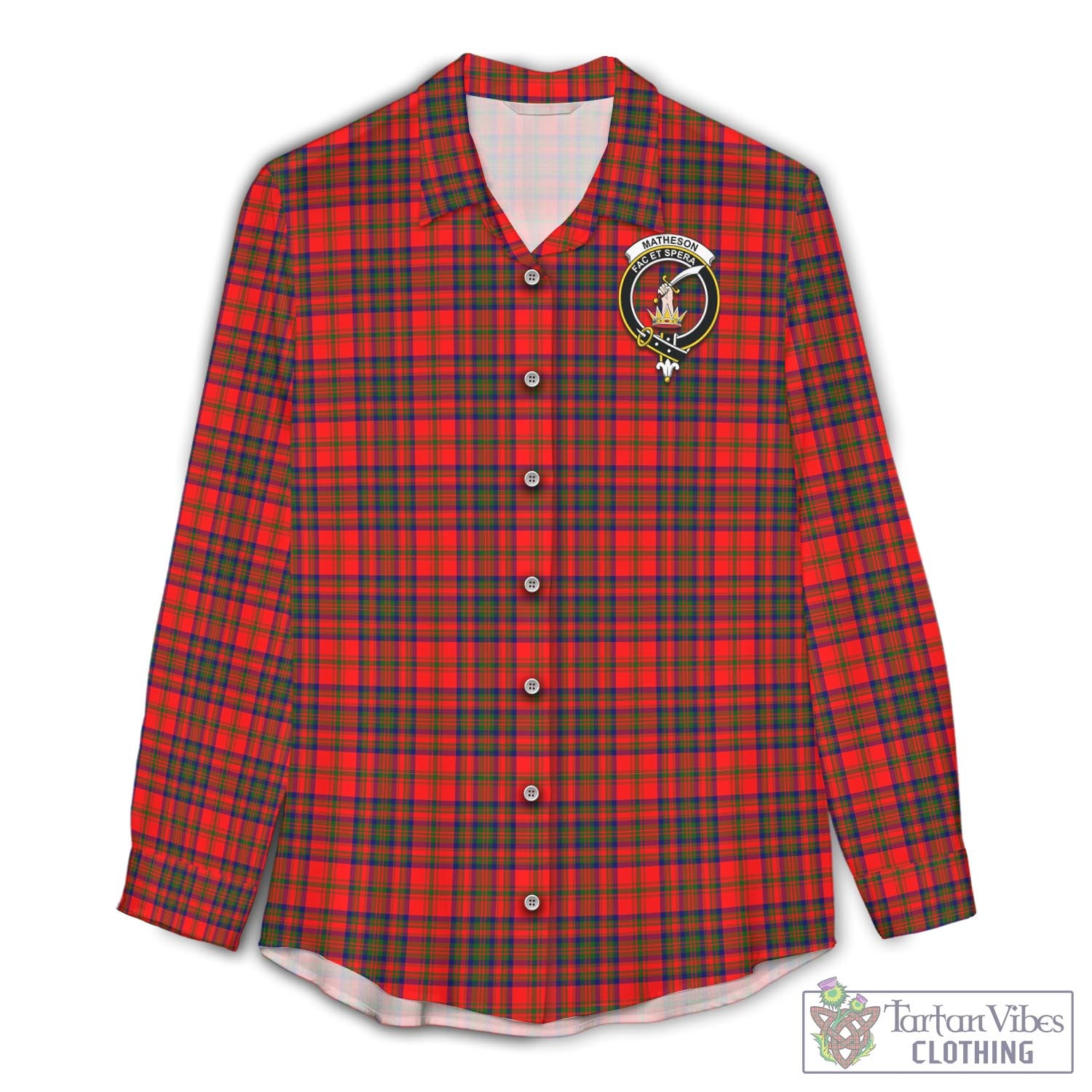 Tartan Vibes Clothing Matheson Modern Tartan Womens Casual Shirt with Family Crest